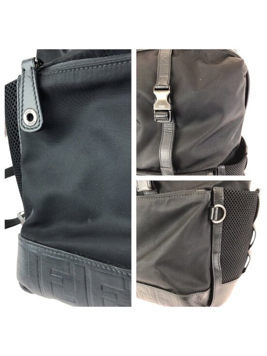 Fendi Zucca Black Silver Nylon Leather Backpack main image 3